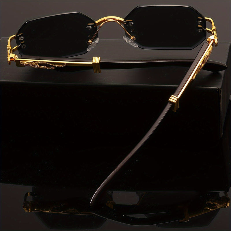 Timeless and Exquisite Luxurious Leopard Temple Ladies Rimless Spectacles