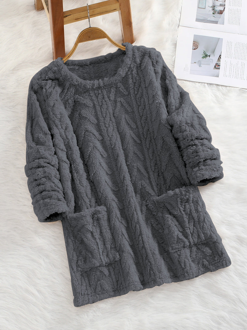 Teddy Jacquard long-sleeved casual sweater